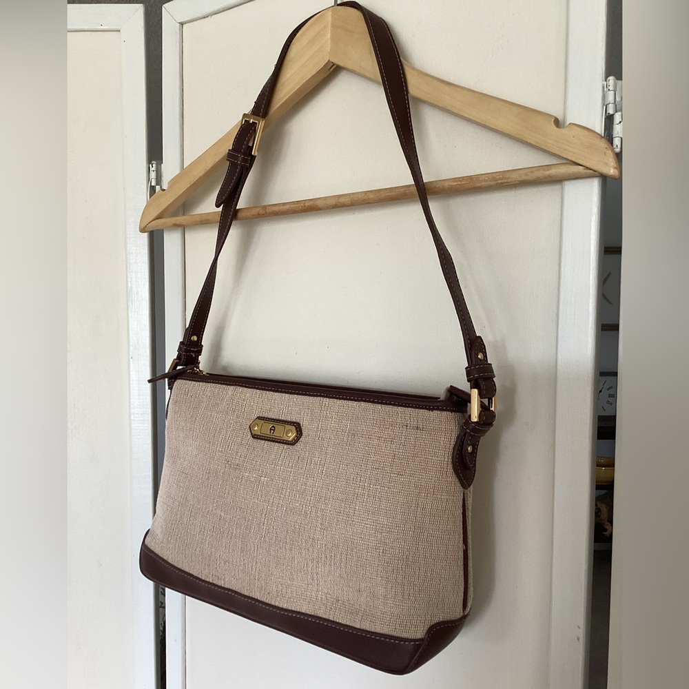 ♦️ ETIENNE AIGNER bag woven jute EUC shoulder purse natural fiber